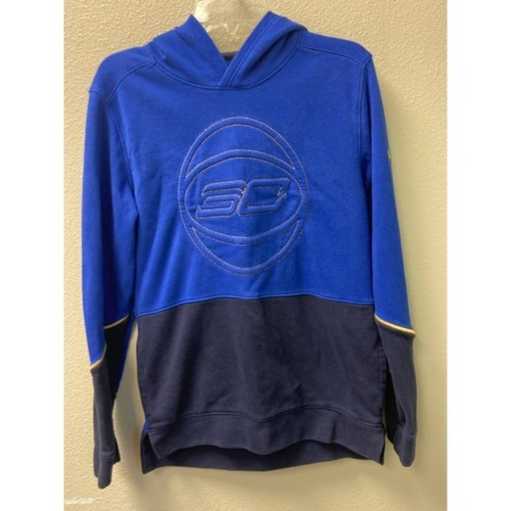 Under Armour Stephen Curry Hoodie Youth Large Blue Pullover Sweatshirt‎
